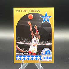1990-91 NBA Hoops All-Star Game Michael Jordan Chicago Bulls #5 NBA Card picture