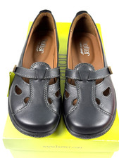 Hotter Comfort Concept Nirvana Black Leather Mary Jane Flats Shoes Womens 5.5 picture