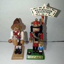 2 Steinbach Nutcracker Collector Figurine Volkskunst Germany Handmade 6.5” & 5” picture