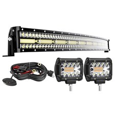 TERRAIN VISION Curved 288W 50Inch LED Light Bar 3-Row 2x4inch Strobe Pods picture