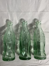 Vintage Coca Cola Green Glass Bottles Lot of 7 Embossed Meadville Indiana Toledo picture