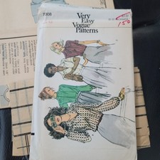 Vintage Very Easy Vogue Patterns 7008 Misses Blouse Sewing Pattern Size 12 Uncut picture