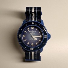 Swatch x Blancpain Scuba Fifty Fathoms Atlantic Ocean Blue Auto Date NATO picture