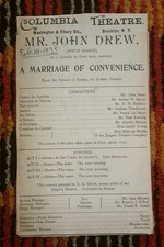 Marriage of Convenience 1898 John Drew Elsie de Wolfe Columbia Theatre Brooklyn picture