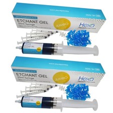 2 x Hexa Etch Gel 37% 50ml Jumbo Syringe Dental Etchant + 100 Tips & 8 Syringes picture