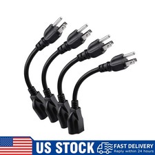 4 Pack [ETL Listed] Short Power Extension Cord Outlet Saver, 16AWG/13A, 3 Prong picture