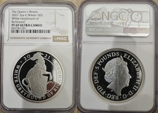 2021 Queen's Beasts Wht Greyhound Of Rich 2oz Silver Proof NGC PF69 UC picture
