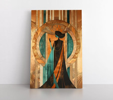 1920's Woman Art Deco Style Vintage Wall Art Print on Canvas | Elegant 20's Girl picture