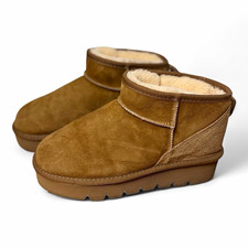 Sheepskin Downunder Women’s Brown Sheepskin Lined Ankle Bootie Slip-On 8 picture