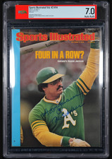1975 Reggie Jackson HOF Signed No Label Sports Illustrated Magazine PSA 7 DNA picture