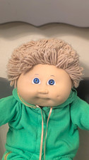 Vintage 1985 Coleco Cabbage Patch Kids Boy Doll Blue Signature Yarn Hair  picture