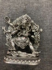 Wonderful Hand Made Tibetan Silver *Six-Armed Mahakala* Statue picture