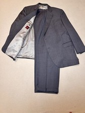 Vtg Jack Victor Wool Gray Pinstripe Suit Mens 52L Jacket 47W Pants Valentino CT picture