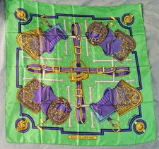 Hermes Selles A Housse Bordeaux 100% Silk 35”x 35” Excellent picture