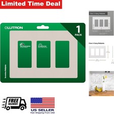Elegant Satin Taupe 3 Gang Decorator Wallplate Screwless Design Durable Plastic picture