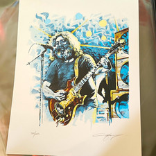 AJ Masthay Sugaree Jerry Garcia Grateful Dead Linocut Block Print Signed 70/1400 picture