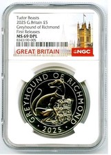 2025  GREYHOUND OF RICHMOND - 5PND - NGC - MS69 - DPL - FR picture