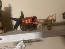 Antique Cast Iron Ice Wagon 8