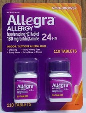 Allegra Allergy Relief Indoor/Outdoor 24 Hour 110 Tablets Exp. 06/2027 picture