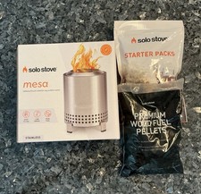 New Sealed Box SOLO STOVE MESA Stainless Tabletop Fire Pit Starter Packs Pellets picture