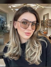 Balenciaga BB0246SA Navigator Sunglasses Black Metal Champagne Lens Urban Edge picture