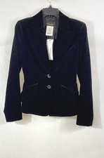 Escada Women's Black Velvet My Fair Lady II Blazer Jacket Sz 36 picture