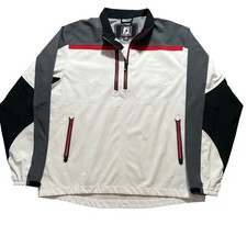 FootJoy DryJoys Tour XP Pullover Mens 2XL White Grey 1/4 Zip Waterproof Jacket picture