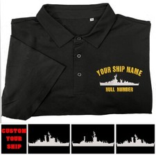 USS navy ship embroidered polo shirt, cutom your ussn ship,custom us navy ship picture