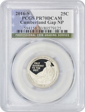 2016-S Flag Clad Cumberland ATB National Park Quarter PR70DCAM PCGS picture