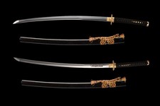 Hand Forged Japanese Samurai Sword 9260 Spring Steel Zhong Kui Relief Full Tang picture