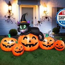 FunFanso 5FT Halloween Inflatable Pumpkin Outdoor Decoration, Lighted Blow Up picture