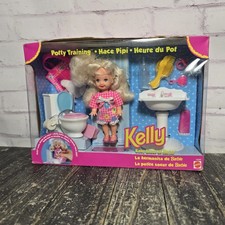 VINTAGE - Barbie Kelly Doll Potty Training Baby Sister 1996 #16066 Mattel  picture