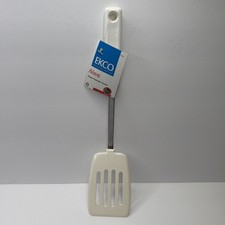 Vintage EKCO 12.5” Slotted Spatula - Nylon Blade Plastic Handle - White NOS 1993 picture