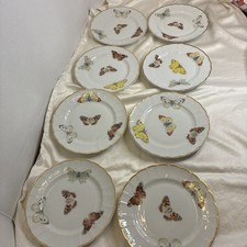 Limoges B & C Plates Butterfly France Bernardaud & Co. 6.5