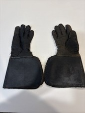 Vintage 30s 40s Mens Leather Motorcycle Gauntlet Riding Gloves Like Old Harley G picture