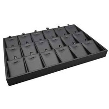 18 Compartment Black Leatherette Jewelry Pendant Display Tray picture