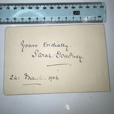 Sarah Doudney Hymn & Fiction Writer Poet Autograph Signature 1904 picture