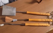 Vintage 1950-60's Androck Bar-B-Q Outdoor Stainless Steel hardwood handles Set picture