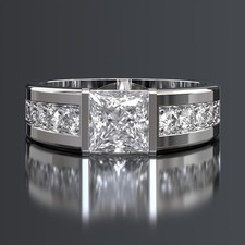 Rare 3.0 Ct Certified White Diamond Solitaire Ring In 925 Silver Great Shine picture