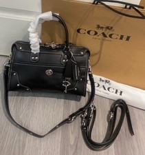 Rhyder Satchel Bag 24 CFN69 LHBLK Black Glazed Leather Shoulder Bag picture