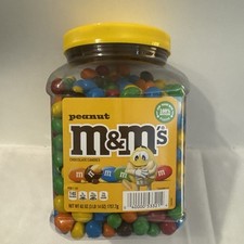 M&M's Peanut Chocolate Candy Pantry Size 62 oz Resealable Bulk Sharing jar picture