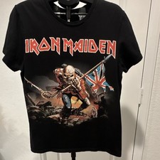 Vintage Iron Maiden Adult Shirt Large Black Concert Tour Rock Grunge Band Tee picture