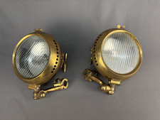 Rare Pair of Antique PHARES UNION PARIS Brass-Era Carbide Auto Headlamps c. 1905 picture