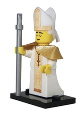 Custom UV Printed Made Using Authentic Lego Minifigure Priest, Pope, Bishop picture