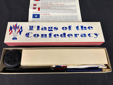 Vintage Sherritt Flags of the Confederacy Desk Top Set w/ base & 5 Mini Flags picture