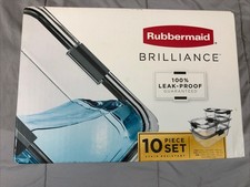 Rubbermaid Brilliance Set of 10 Clear Food Storage Containers with Lids NEW picture