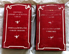 Vintage📕1901🎈Chautauqua Italy🔴Studies in Poetry Men and Cities Hardcover Book picture