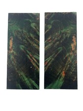 Matched Emerald Green Dyed Stabilized Maple Burl Knife Scales (5x2x0.25) picture
