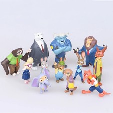 12 pcs set Zootopia Animals Action Figure 4-8 cm Kids Toys Gift Collection Cake picture