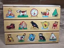 Vintage Simplex Wooden Play Peg Puzzle Made In Holland picture
